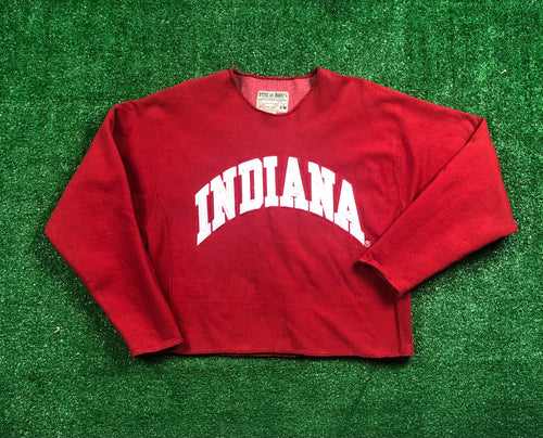 Vintage “Indiana” Raw Edge Cropped Crewneck