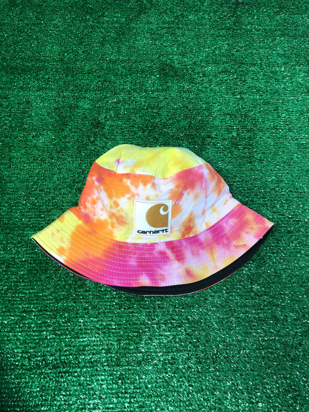 “Tie Dye Bootleg Carhartt” Reversible Bucket Hat