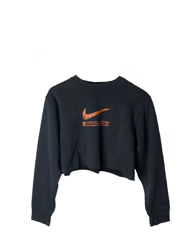 Womens Reworked “Nike” Cropped Crewneck