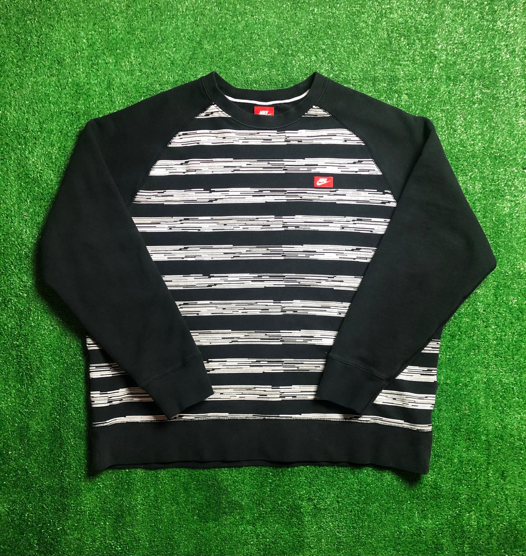 Nike striped online sweatshirt