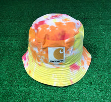 Load image into Gallery viewer, “Tie Dye Bootleg Carhartt” Reversible Bucket Hat