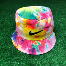 Load image into Gallery viewer, “Tie Dye Bootleg Nike” Bucket Hat