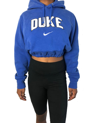 Reworked Women’s “Duke” Nike Cinched Cropped Hoodie