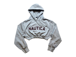 Reworked Womens “Nautica” Cinched Cropped Hoodie