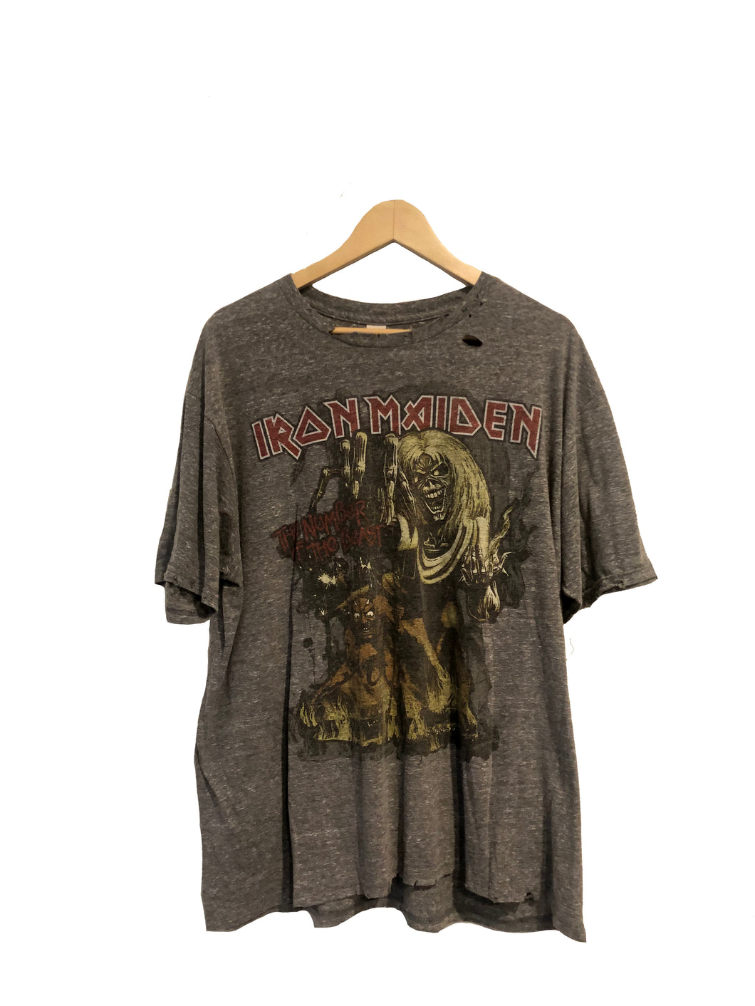 Distressed “Iron Maiden” Band T-Shirt