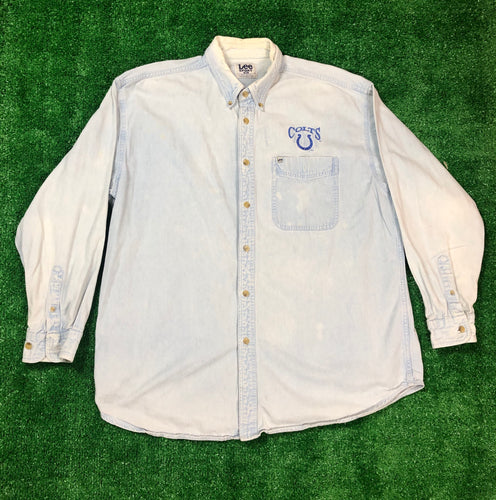 Vintage “Colts” Denim Button Down Shirt