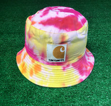 Load image into Gallery viewer, “Tie Dye Bootleg Carhartt” Reversible Bucket Hat