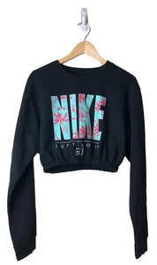 Reworked Women s Nike South beach Cinched Crewneck Crop top